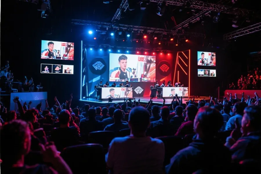 电竞赛事直播热潮场景